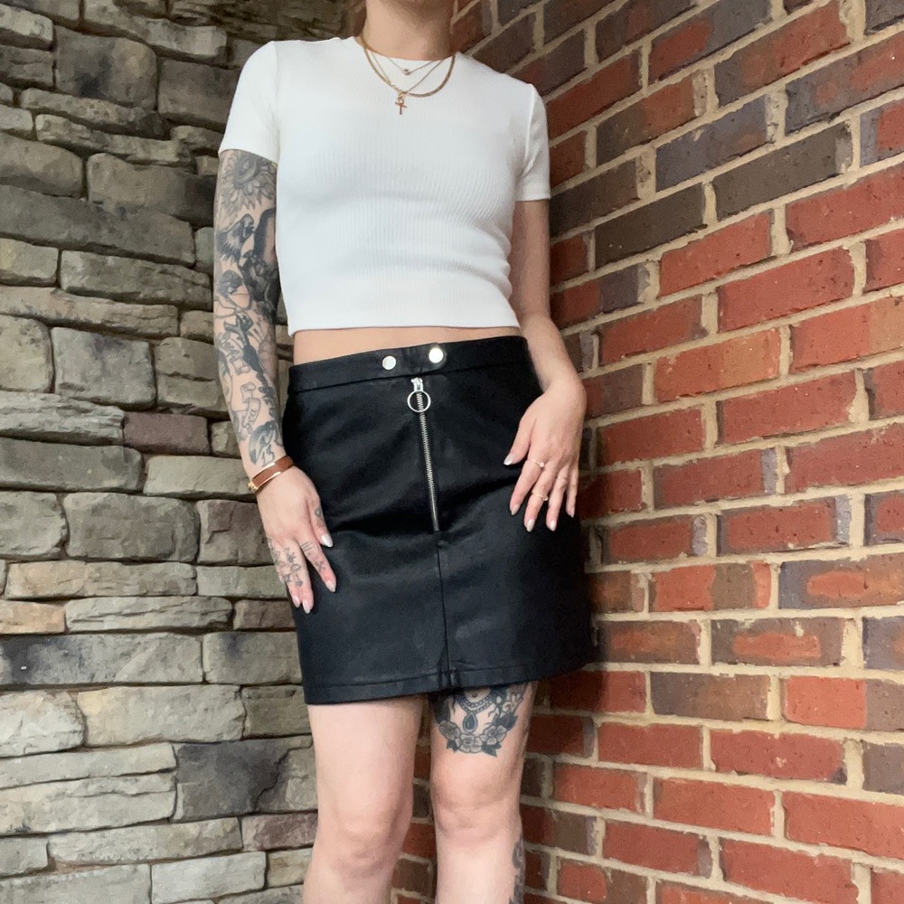 Top shop leather mini skirt